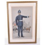 Watercolour of a policeman directing traffic, by G.T. Rice