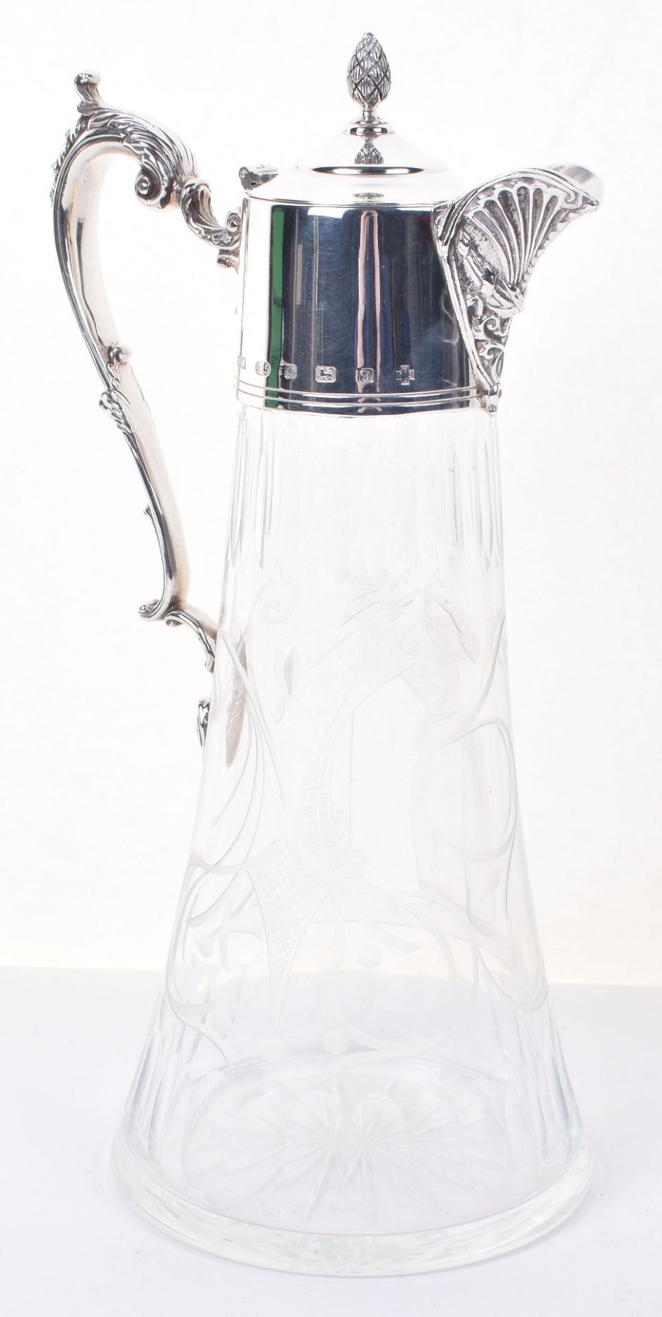 A modern silver mounted claret jug, London 2000