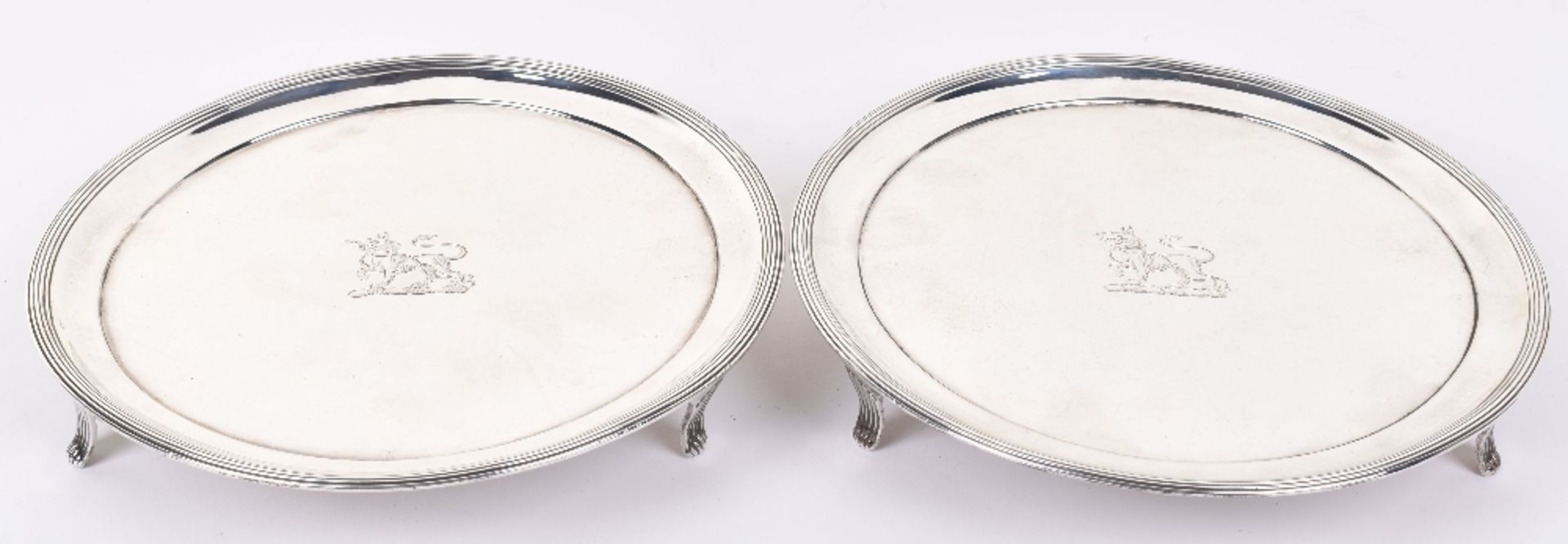 A pair of George III silver salvers, by Peter & Anne Bateman 1795