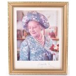 Framed and signed photograph of Queen Elizabeth The Queen Mother