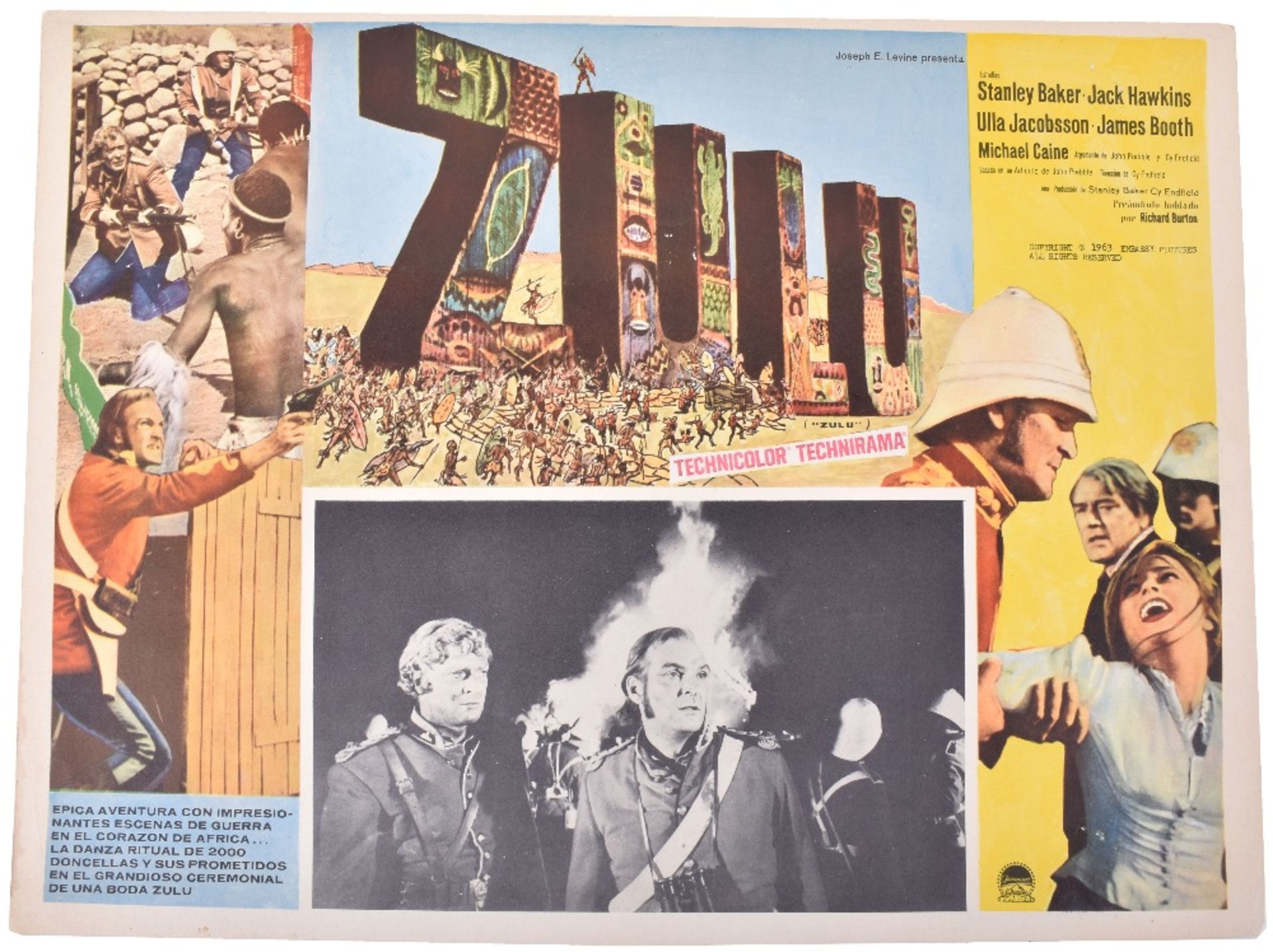 6x Zulu Motion Picture (1964) Lobby Cards