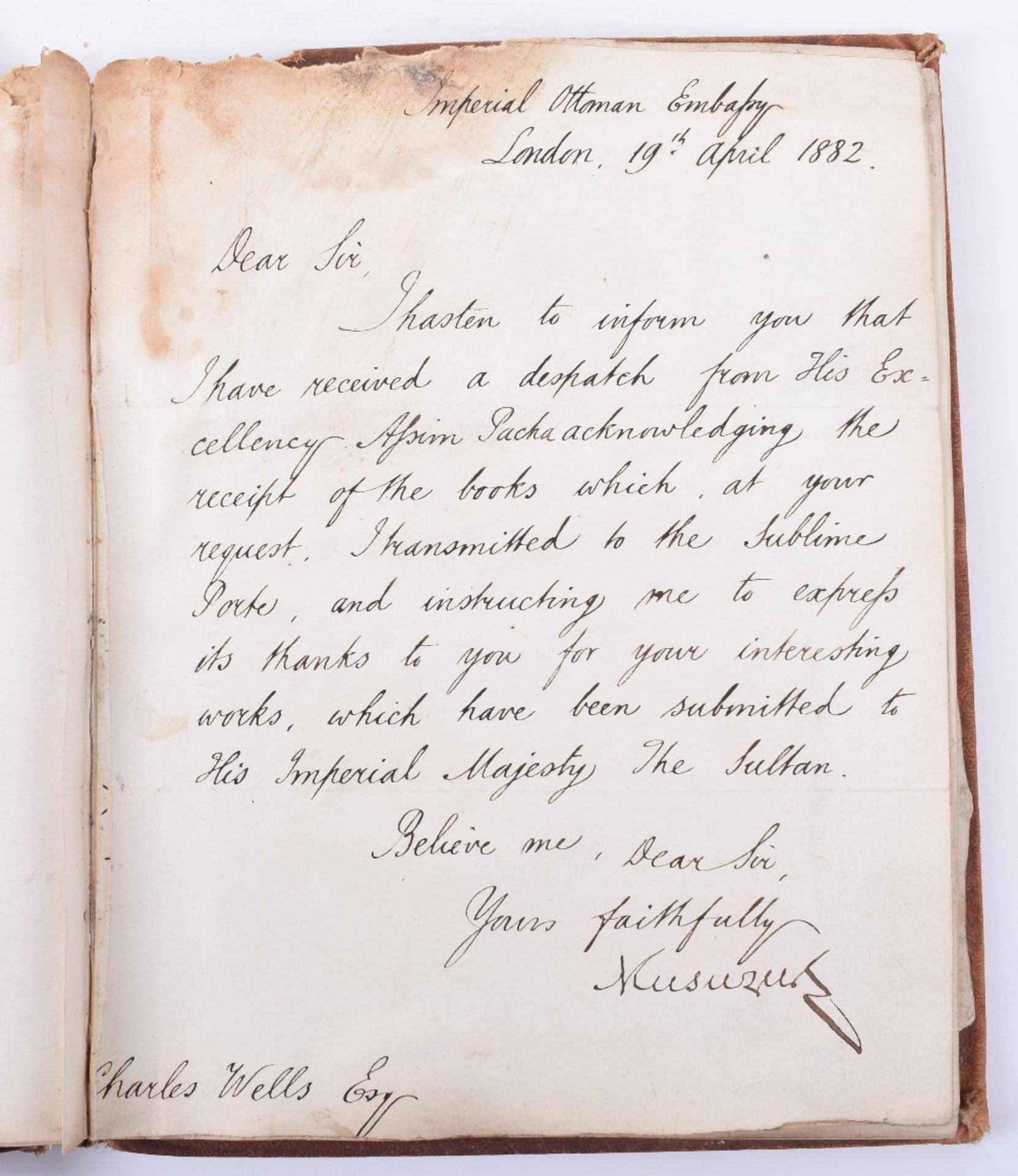 Letter book Relating to Dr Charles Wells from the 1860's to the late 1880's. Dr Wells was a Recognis - Image 5 of 8