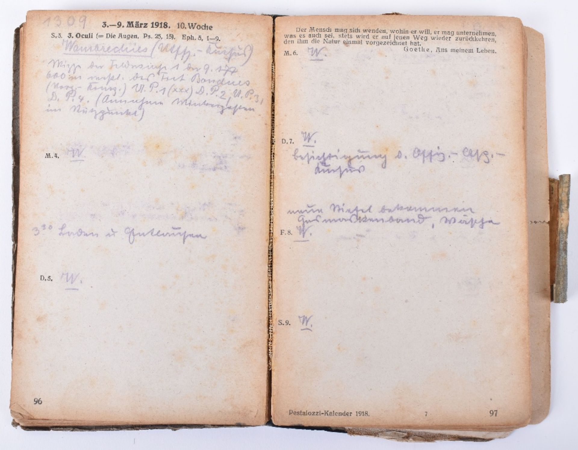 Original German Soldier's Diary / Journal 1918 - Image 5 of 6