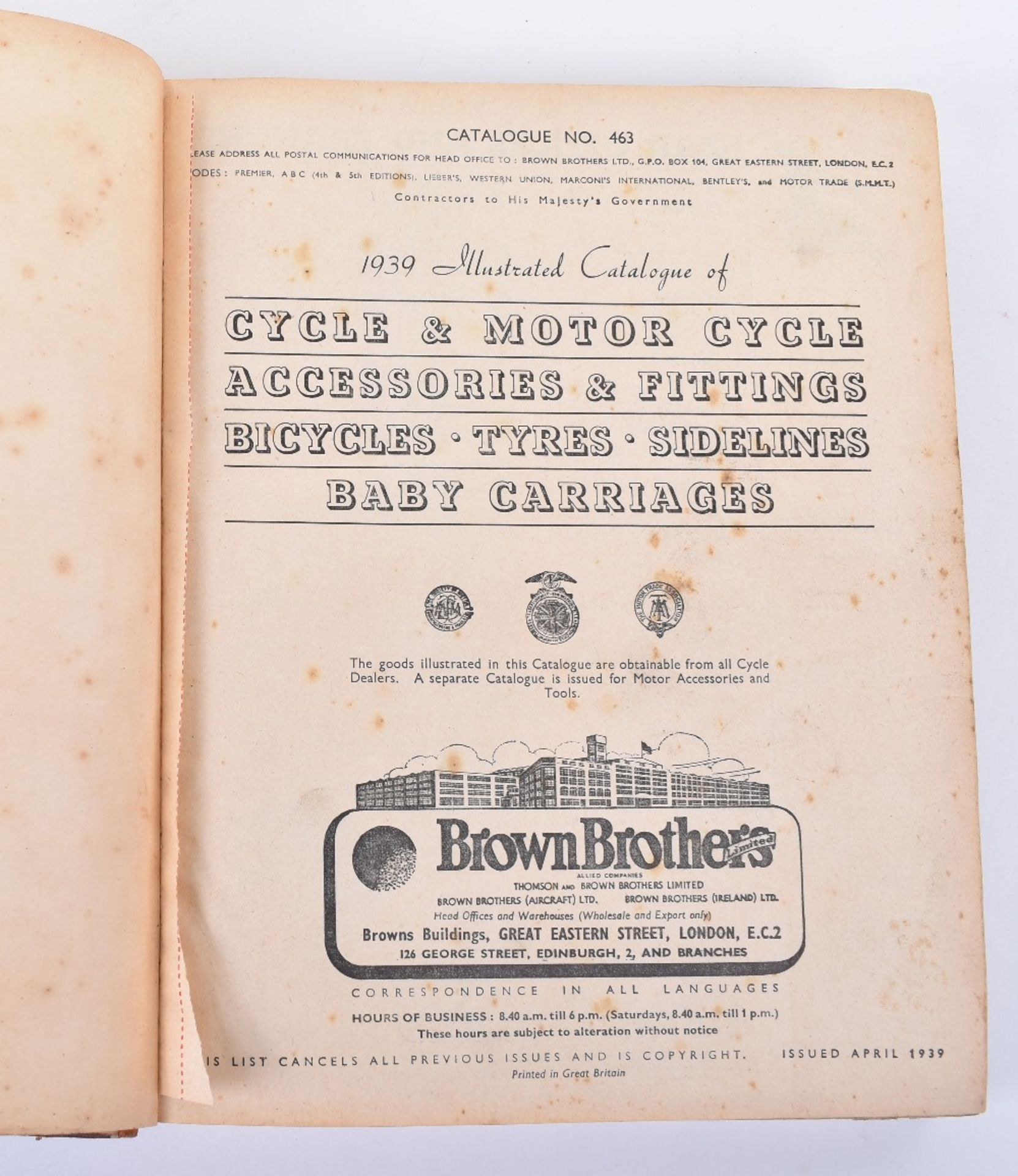 Fascinating 1939 Illustrated Catalogue for Cycle & Motor Cycle Accessories & Fittings - Image 2 of 6