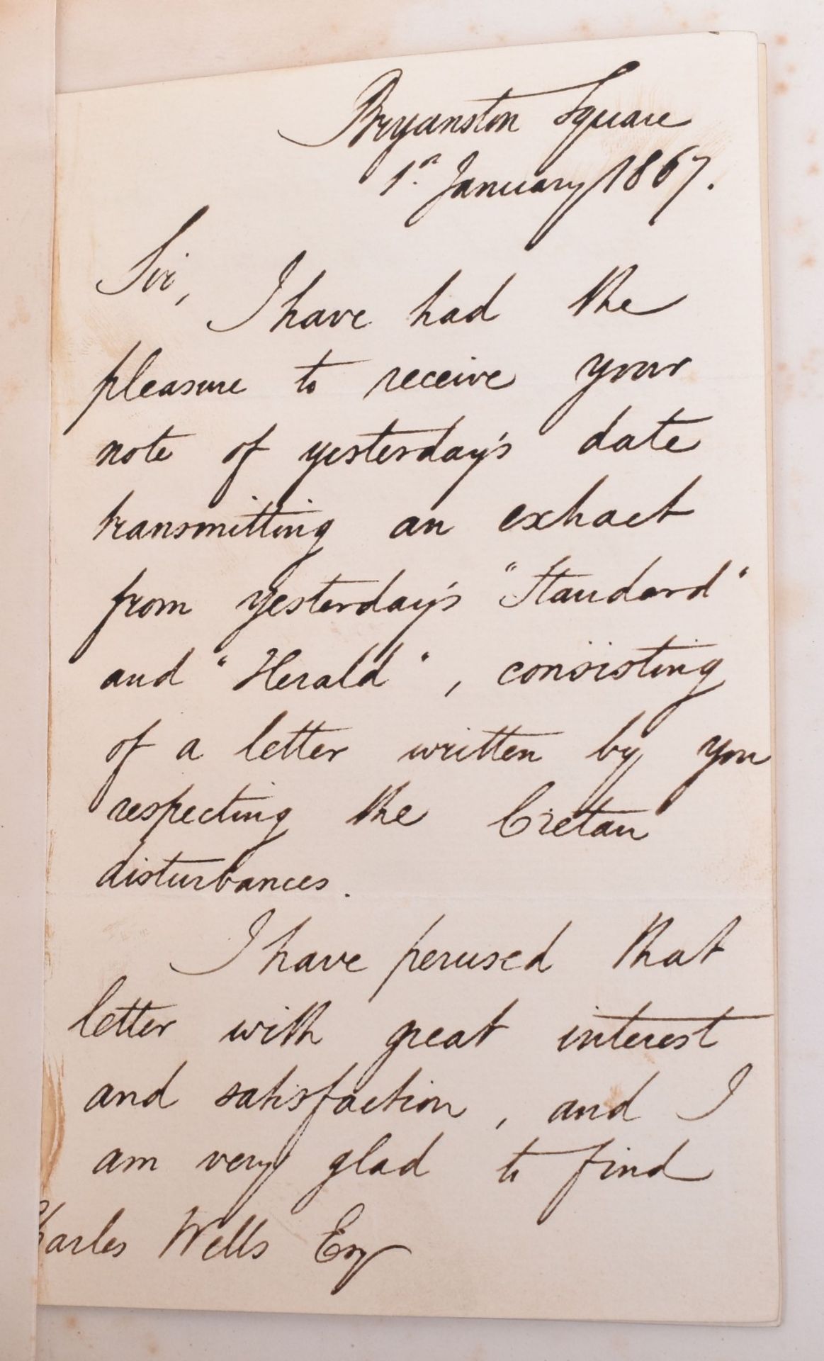 Letter book Relating to Dr Charles Wells from the 1860's to the late 1880's. Dr Wells was a Recognis - Image 2 of 8