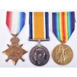 1914-15 Star Medal Trio Officer 9th & 10th London Regiment