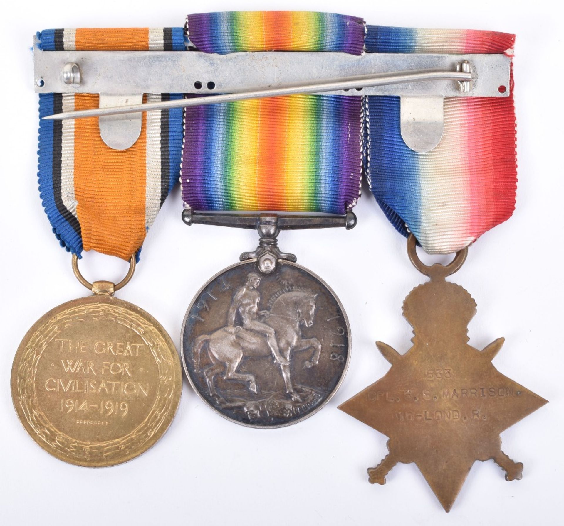 Great War 1914-15 Star Medal Trio 10th London Regiment - Image 3 of 3