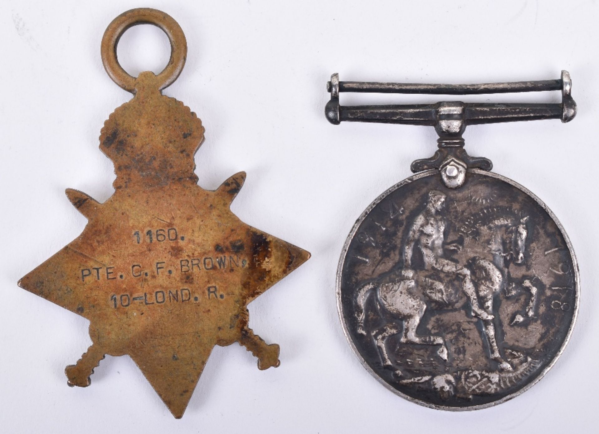 WW1 Medal Pair 10th London Regiment - Image 3 of 3