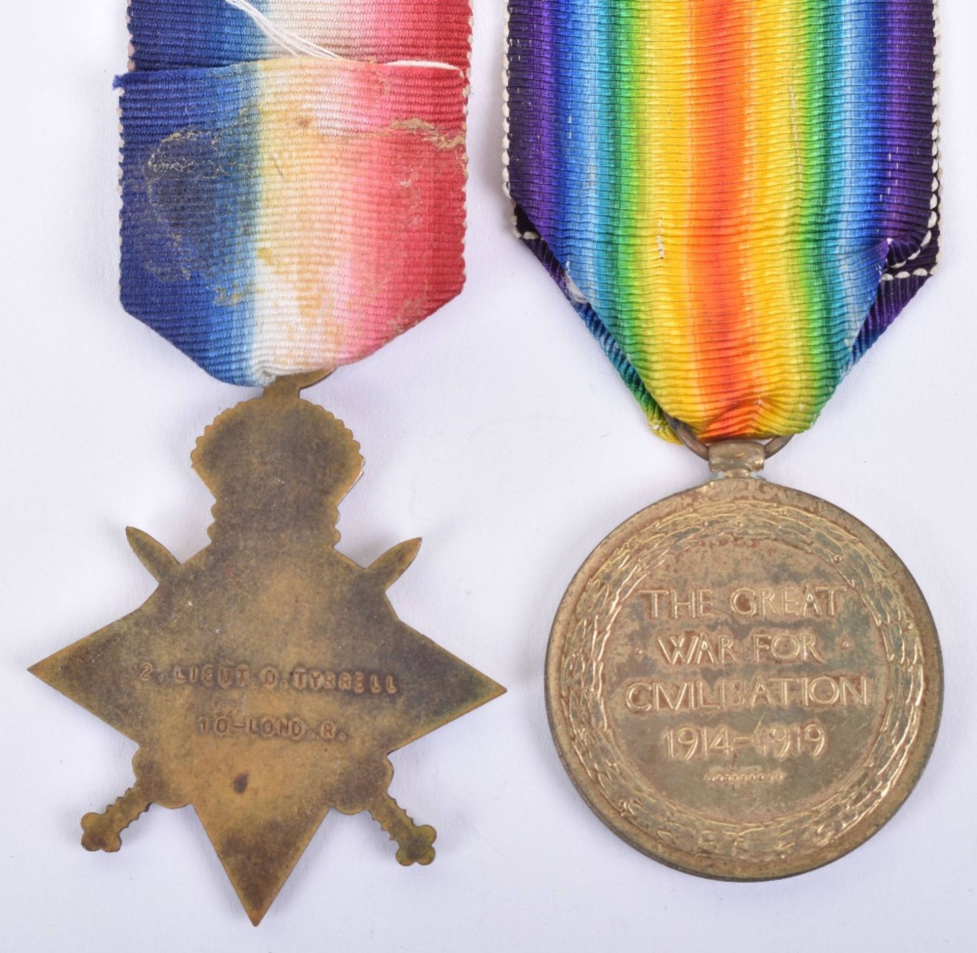 Great War Casualty Medal Pair of 2nd Lieutenant 1/12th Battalion London Regiment, late 1/10th London - Image 3 of 3