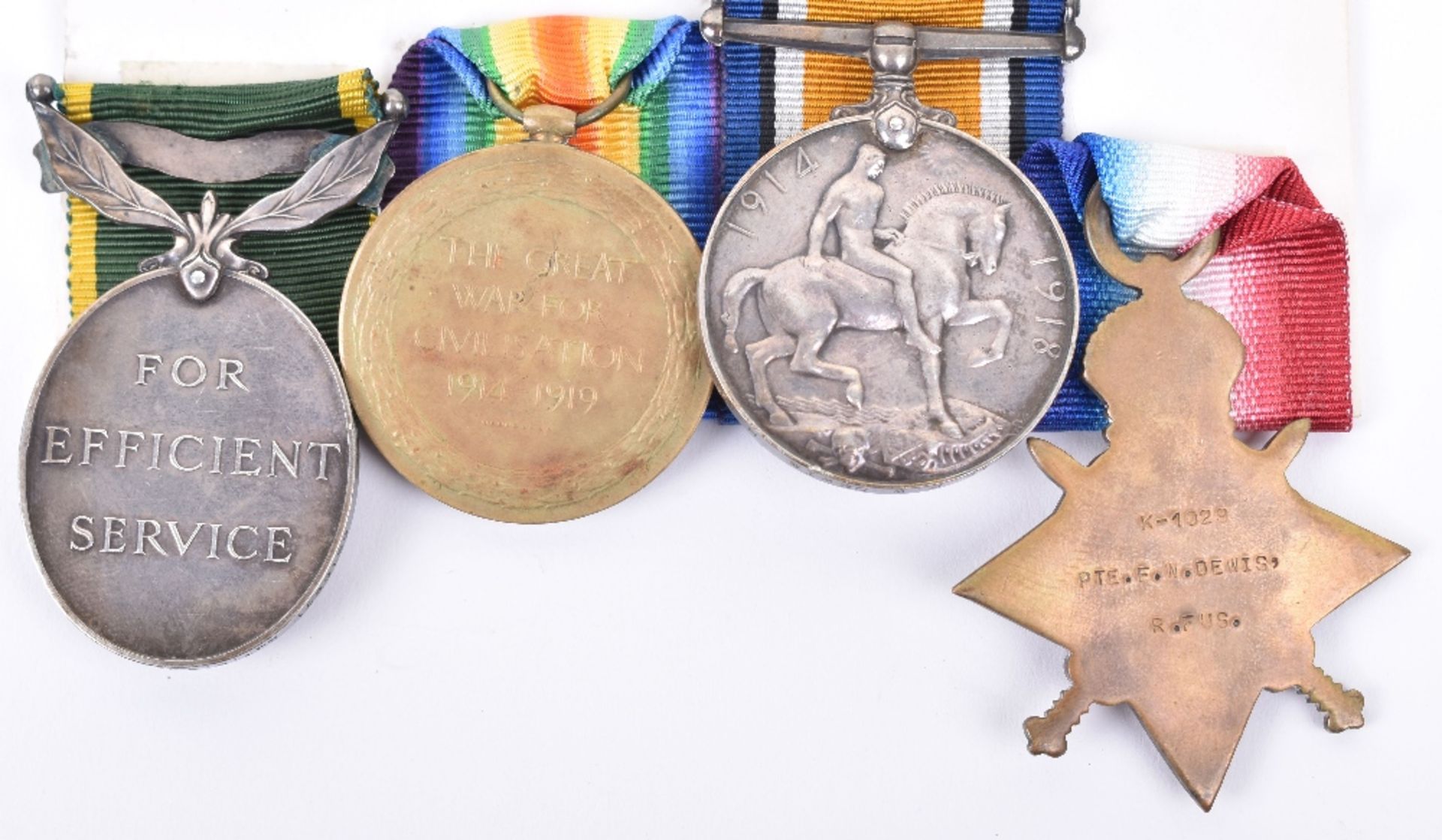 1914-15 Star Medal Trio and George V Territorial Efficiency Medal 22nd (Kensington) Battalion Royal - Image 4 of 4