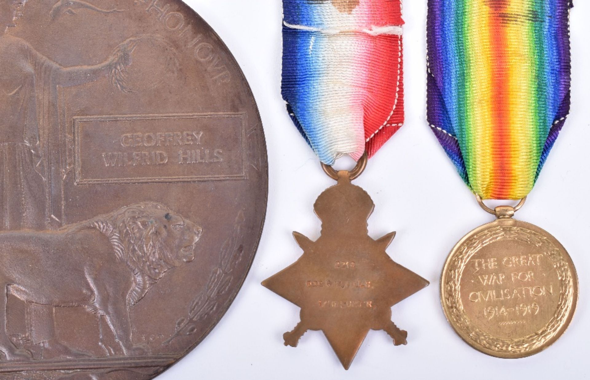 1914 Star Casualty Medal Group of Three Officer 10th London Regiment - Image 3 of 3