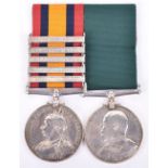 Queens South Africa and Edward VII Volunteer Force Long Service Medal Pair