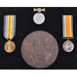 WW1 Killed in Action Medal Group of Three Rifle Brigade attached 2/10th London Regiment