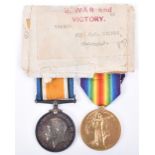 Great War Medal Pair 28th (Artists Rifles) London Regiment