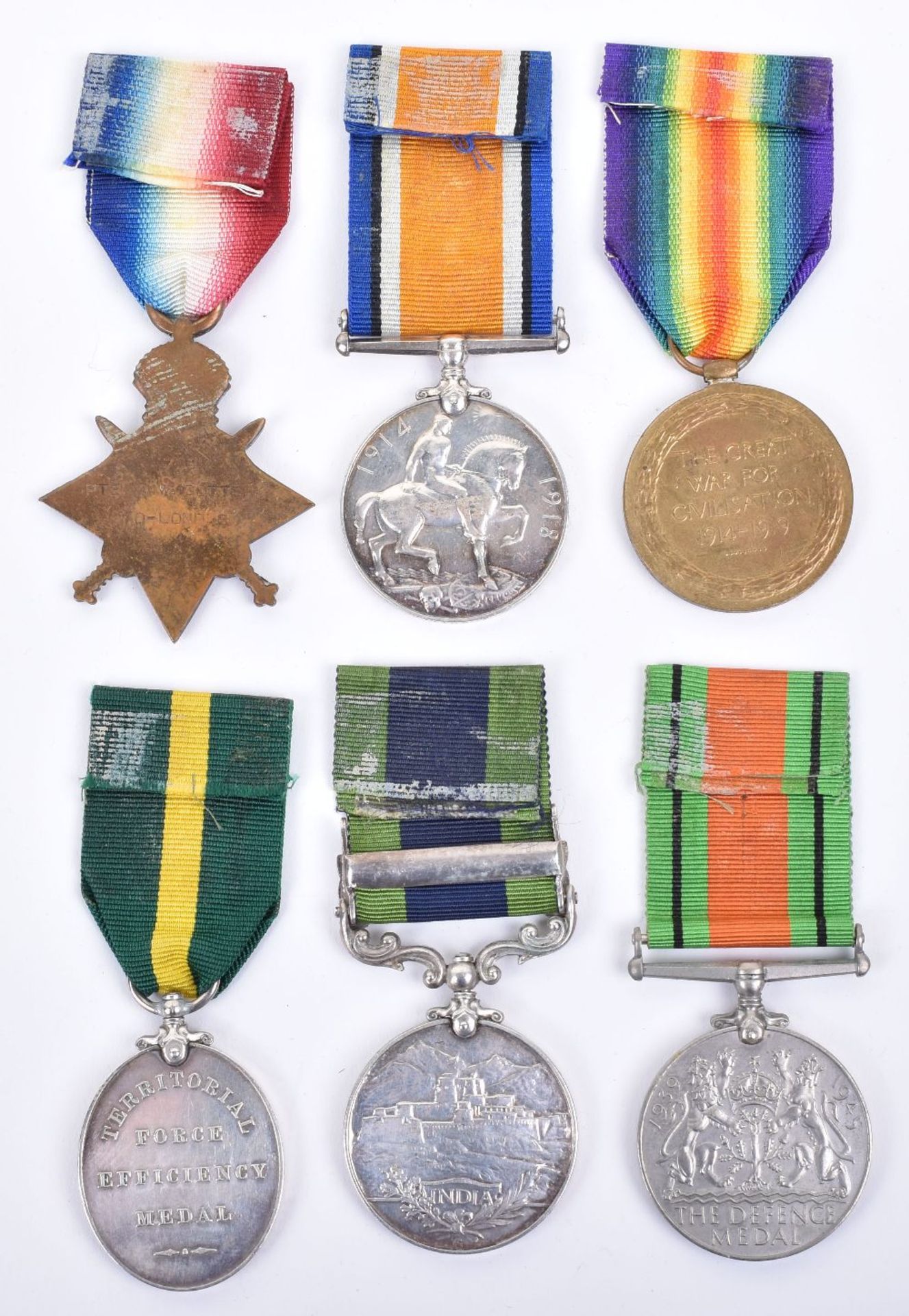 Regimentally Scarce WW1 Territorial Force Efficiency and North West Frontier Medal Group of Six, 10t - Image 4 of 4