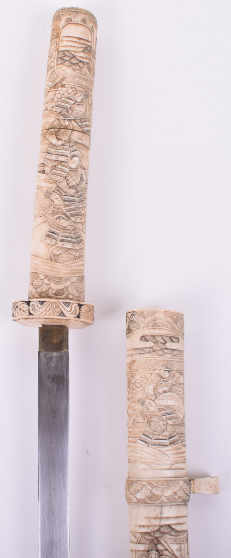 Japanese Carved Bone Sword Katana - Image 2 of 9