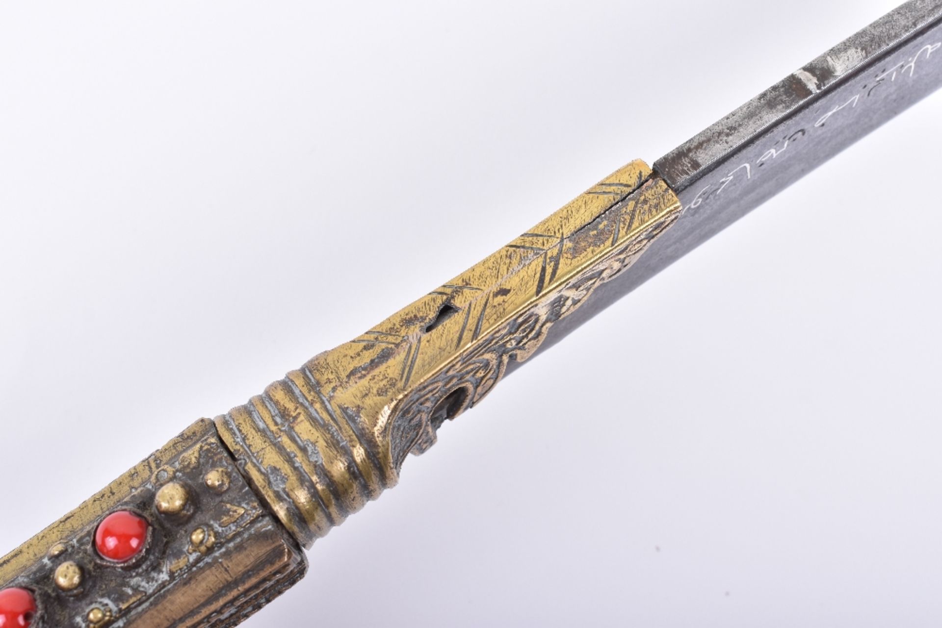 Unusual Turkish Brass Hilt Sword Yataghan - Image 12 of 25