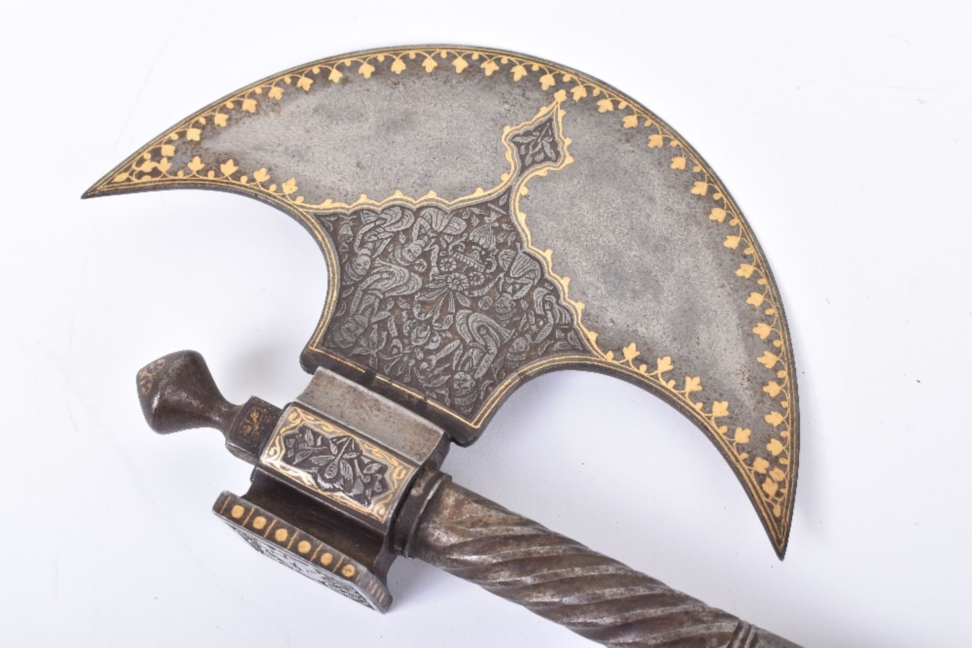 Fine Qjar Dynasty Steel Axe Tabar - Image 10 of 19