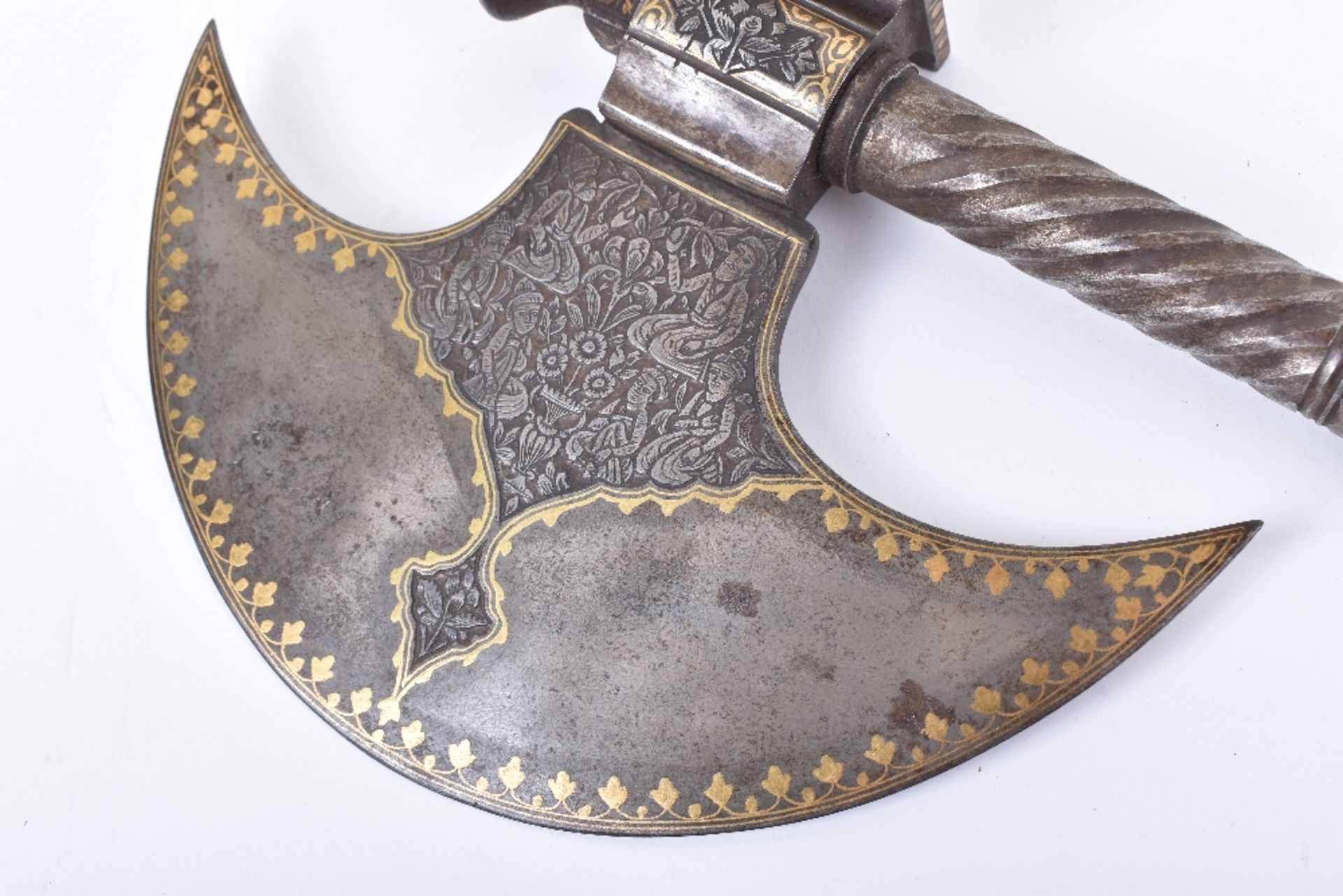 Fine Qjar Dynasty Steel Axe Tabar - Image 17 of 19