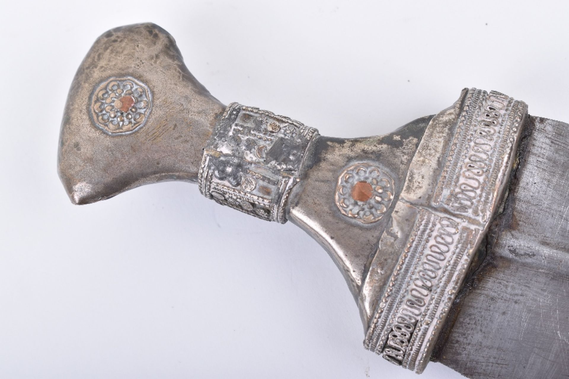 Large Arab Low-Grade Silver Mounted Dagger Jambya - Image 10 of 21