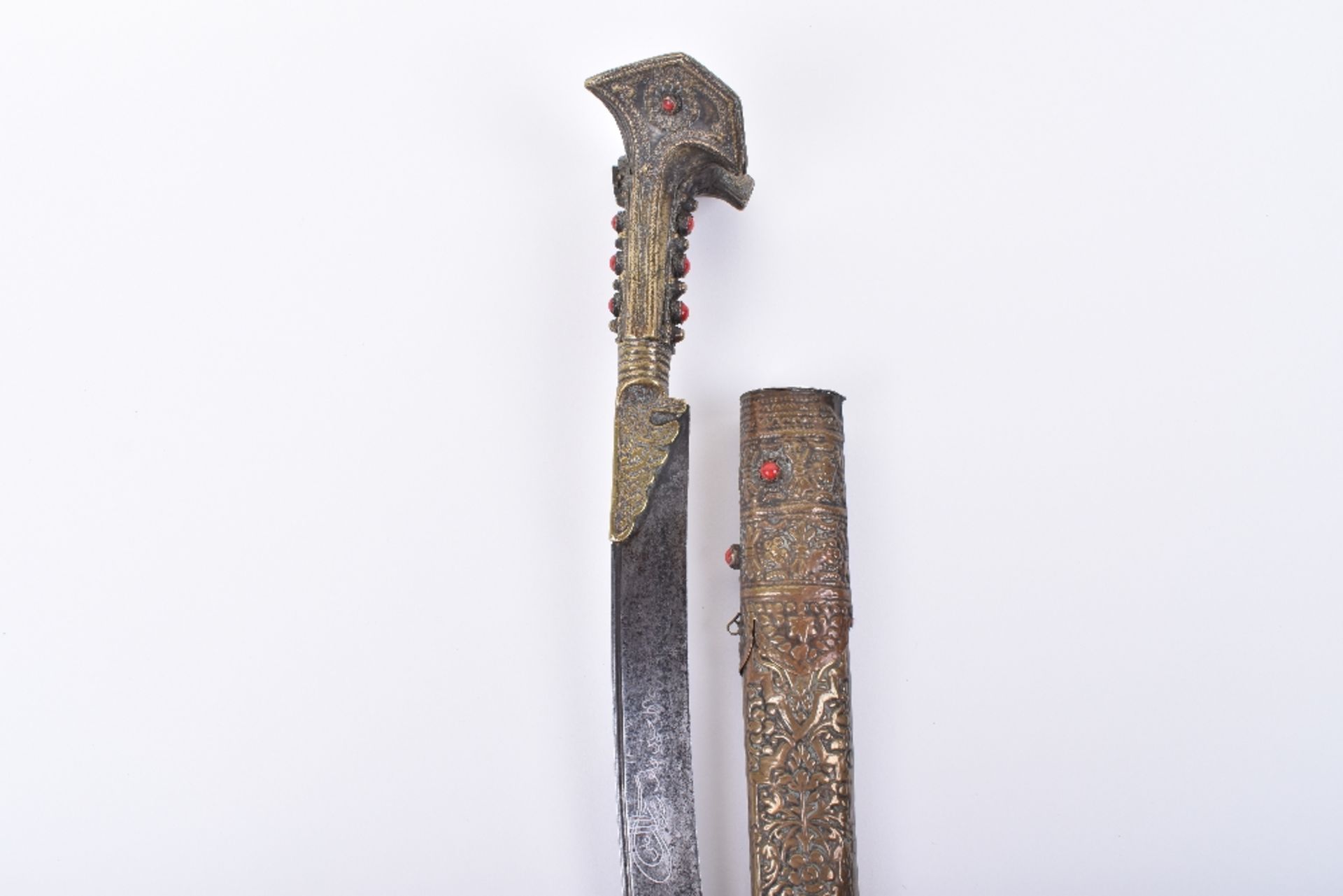 Unusual Turkish Brass Hilt Sword Yataghan