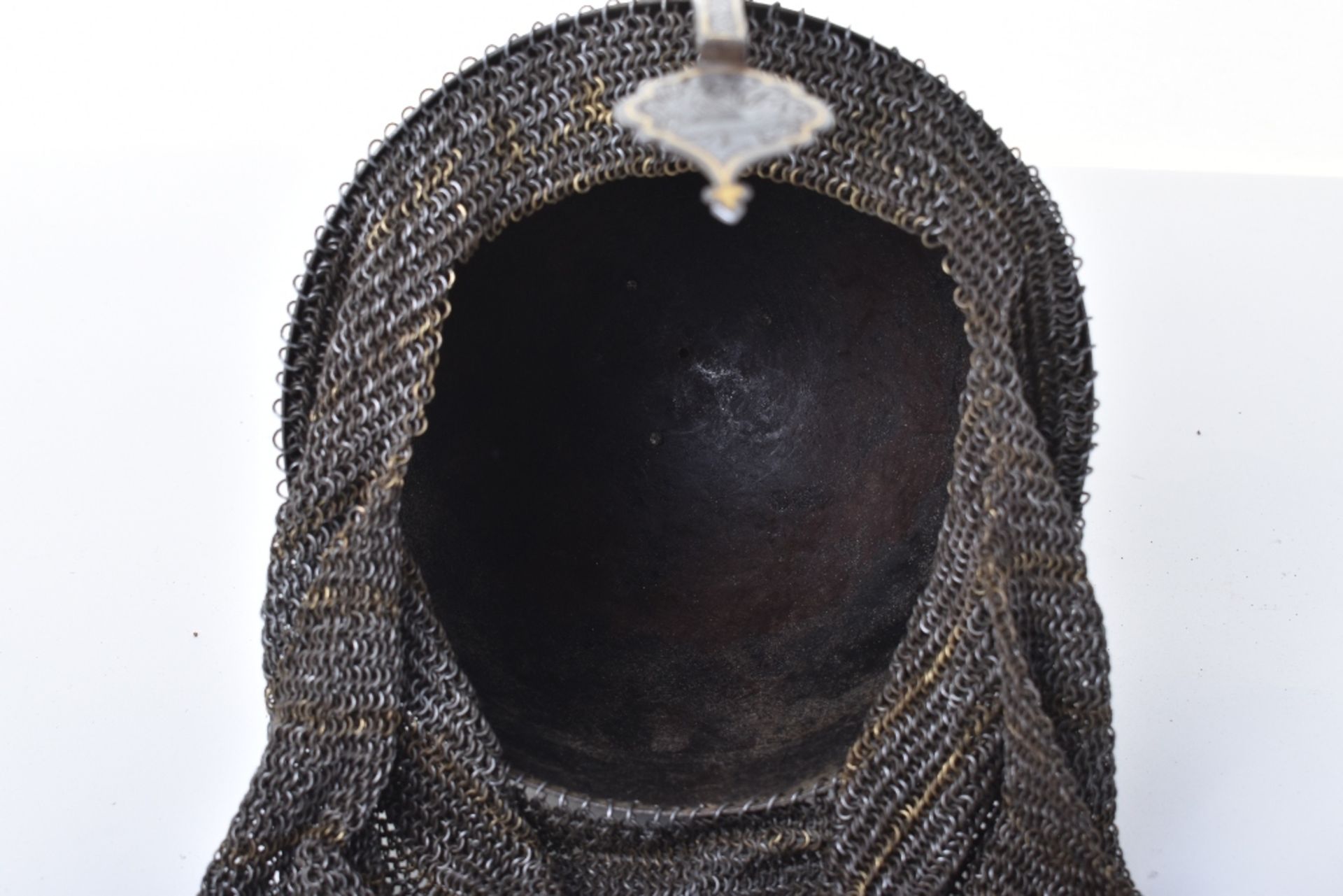 Very Fine Persian Helmet Khula Khud and Matching Shield Dhal, Qjar Dynasty - Image 17 of 27