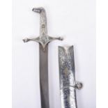 Fine Georgian Niello Silver Mounted Sword Shamshir