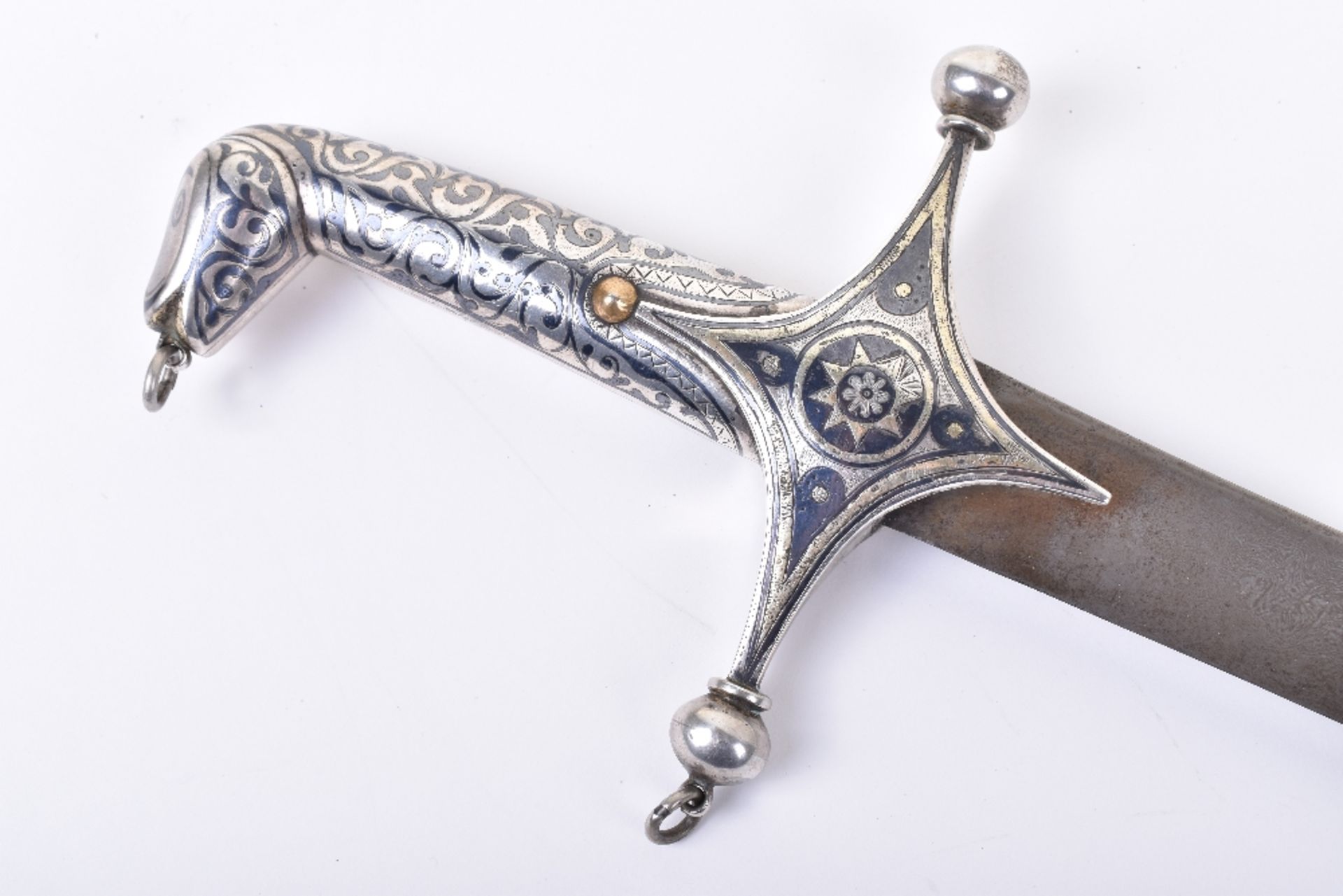 Fine Georgian Niello Silver Mounted Sword Shamshir - Image 10 of 25