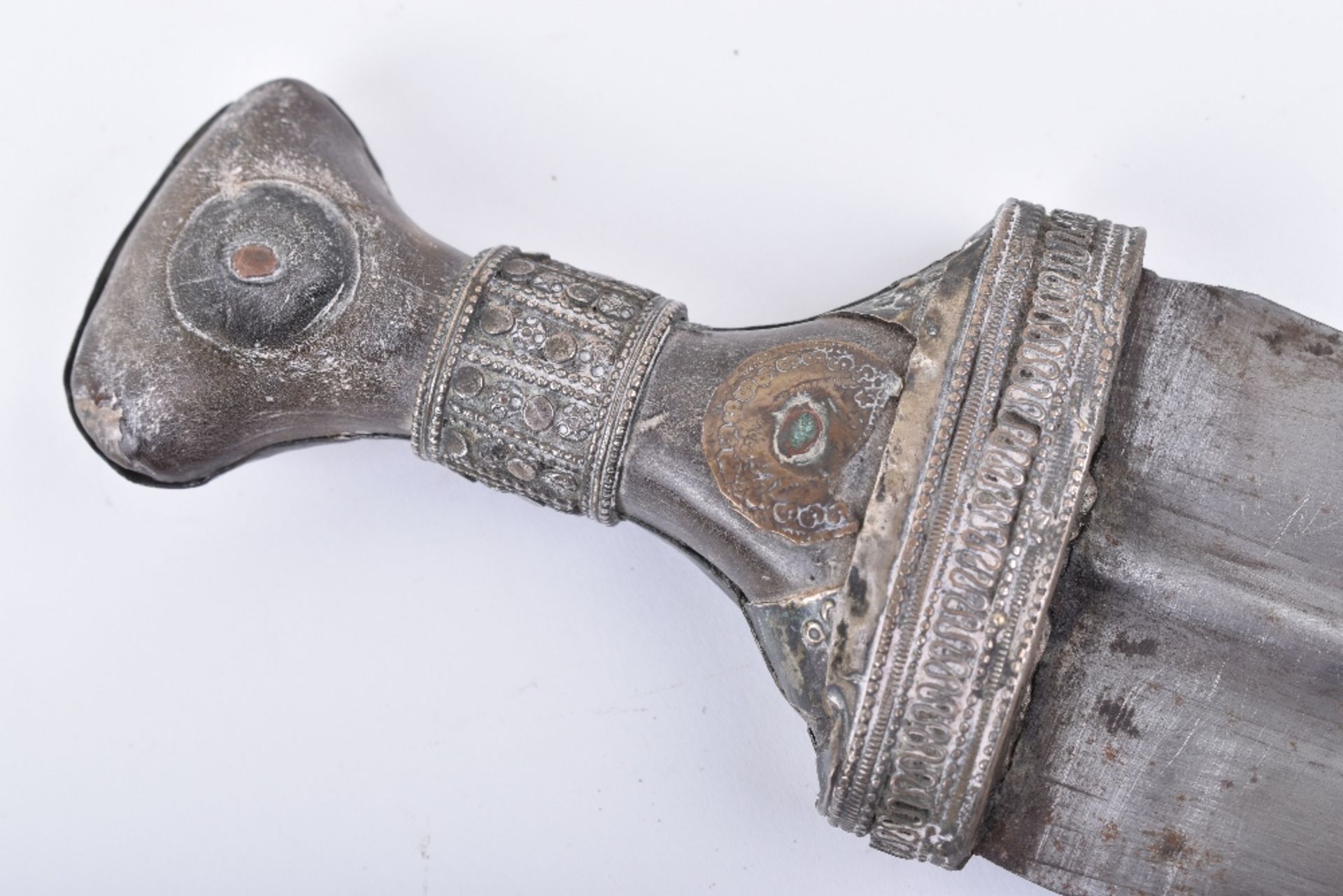 Large Arab Low-Grade Silver Mounted Dagger Jambya - Image 17 of 21