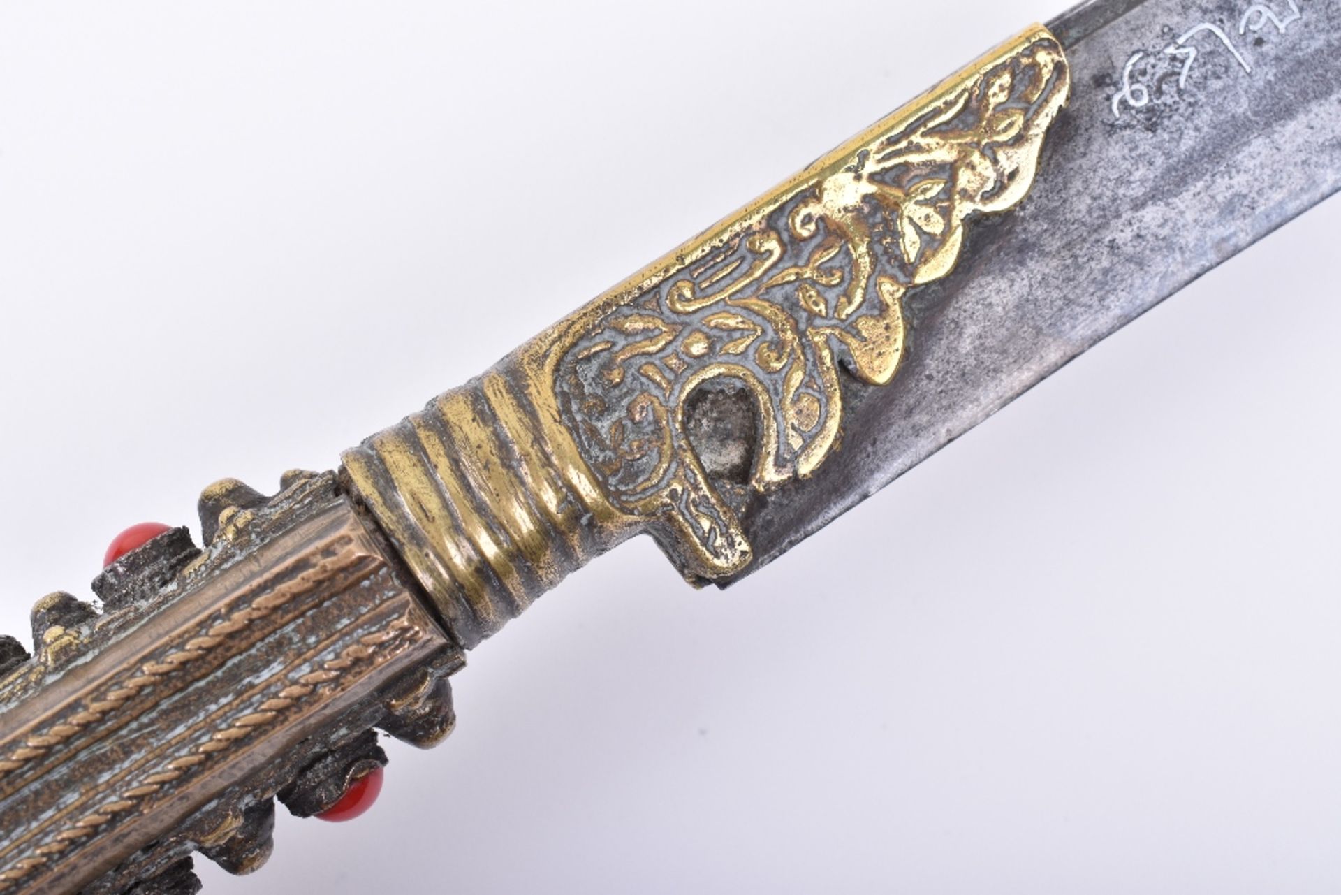 Unusual Turkish Brass Hilt Sword Yataghan - Image 11 of 25