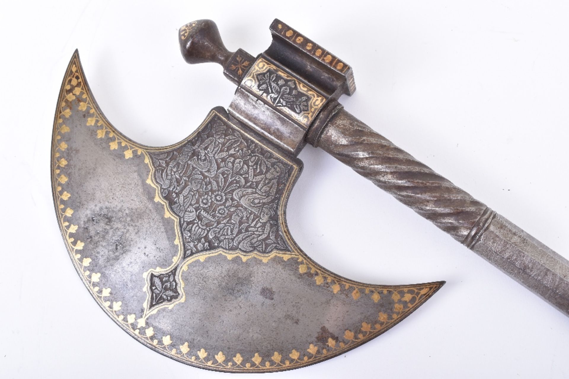 Fine Qjar Dynasty Steel Axe Tabar - Image 14 of 19