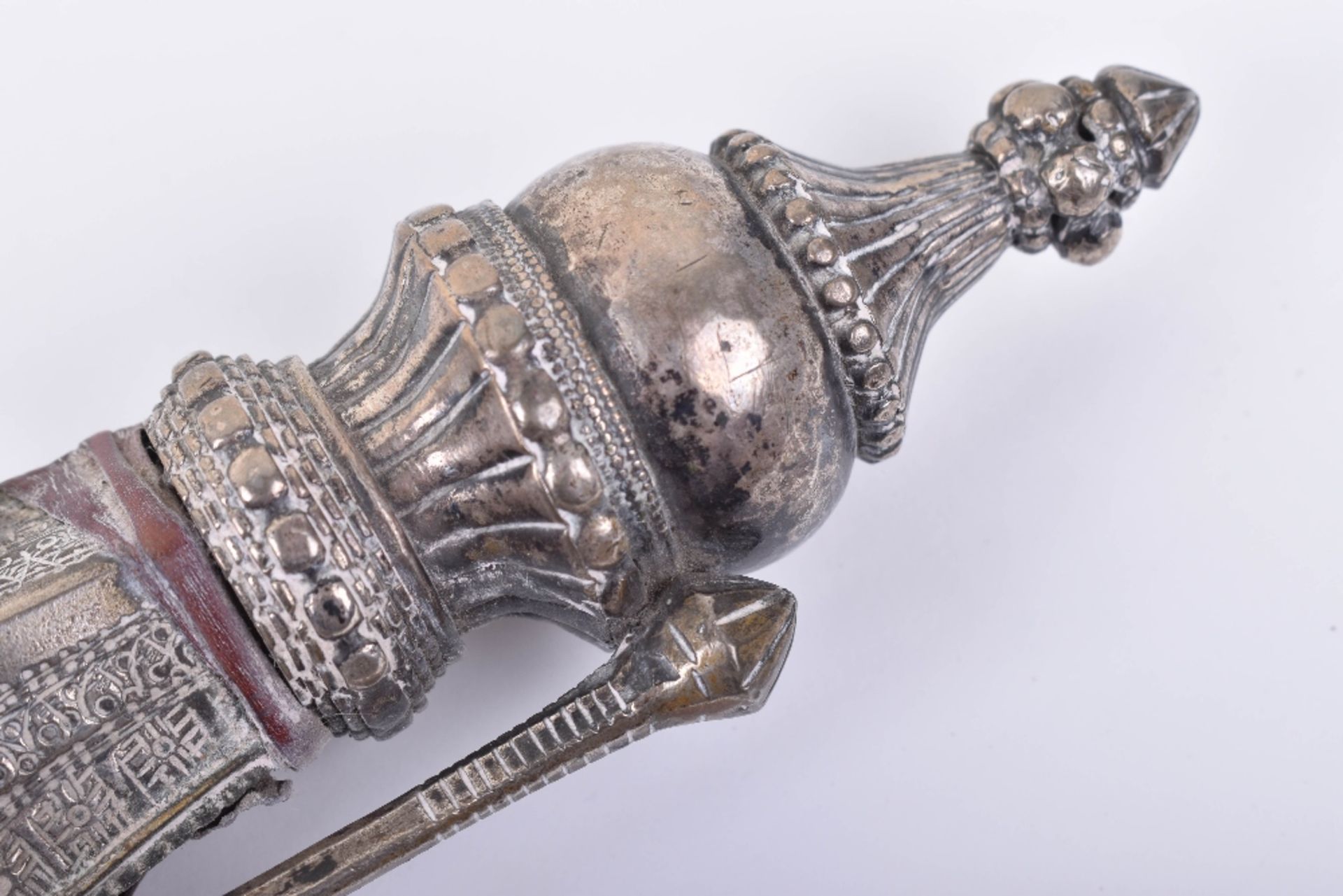 Large Arab Low-Grade Silver Mounted Dagger Jambya - Image 3 of 21