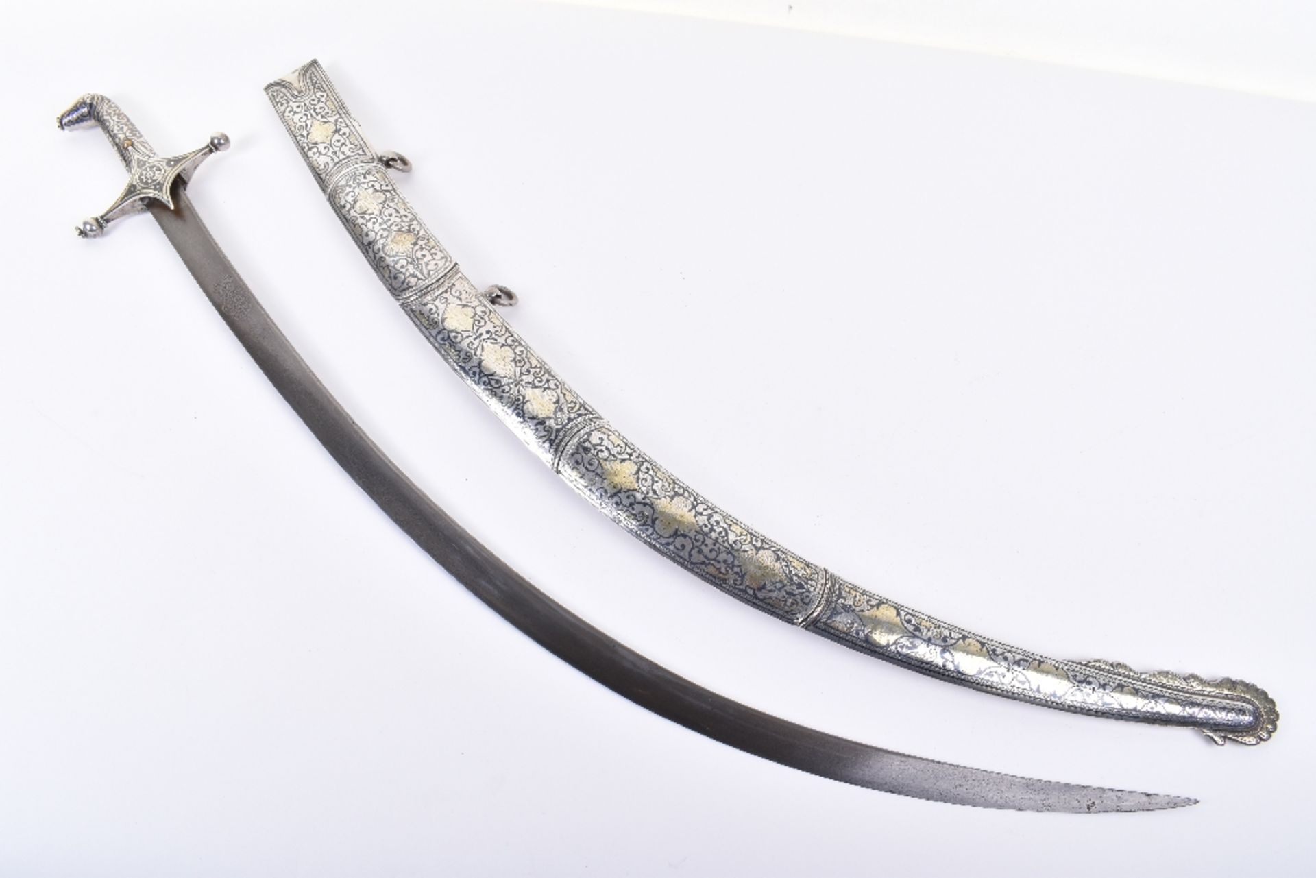 Fine Georgian Niello Silver Mounted Sword Shamshir - Image 24 of 25