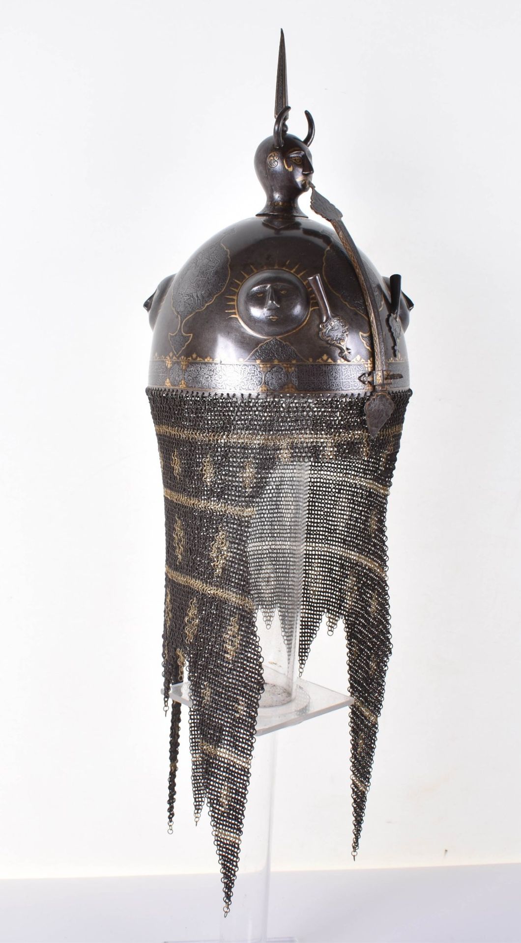 Fine Persian Helmet Khula Khud, Qjar Dynasty - Image 11 of 21