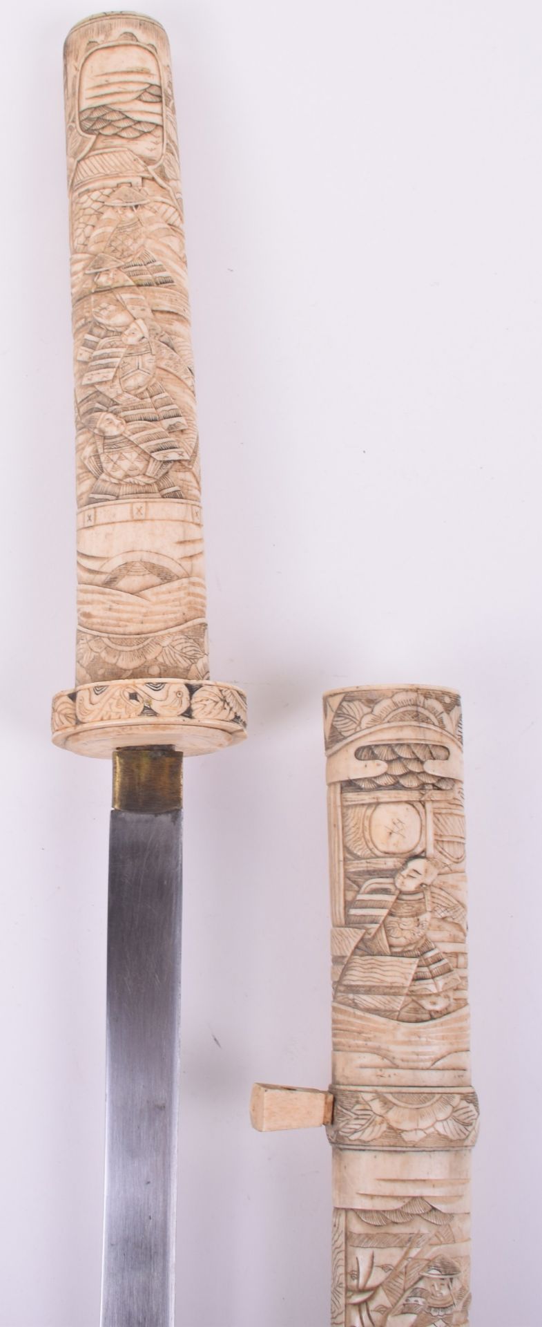 Japanese Carved Bone Sword Katana
