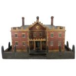 Rare painted Queen Anne style wooden country Manor dolls house and contents, English 1770-1790,