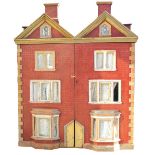 ‘Glebe House’ a large and impressive painted wooden dolls house with contents, English, mid nineteen