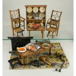 Collection of dolls house kitchen furniture and accessories,