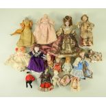 Collection of various bisque dolls house dolls, German, circa 1880-1900,