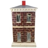 Small painted wooden dolls house with contents, English 1880,