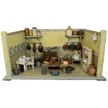 Painted wooden Kitchen room set, German circa 1900,