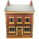 Traditional painted wooden dolls house and contents, English circa 1890,