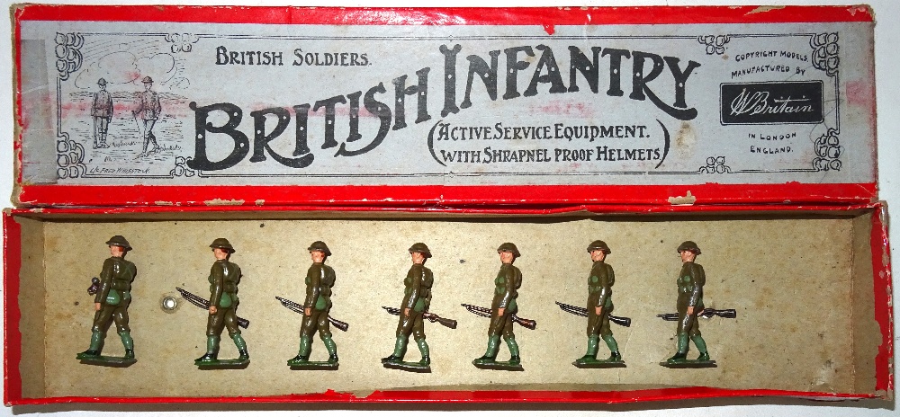 Britains set 195, British Infantry in steel helmets - Image 2 of 6