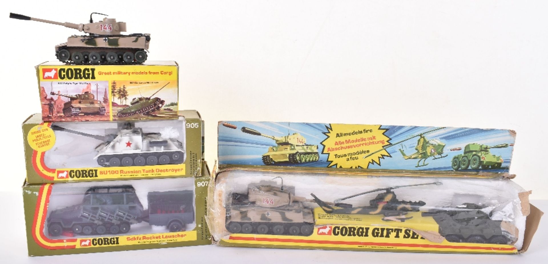 Four Boxed Military Corgi Toys