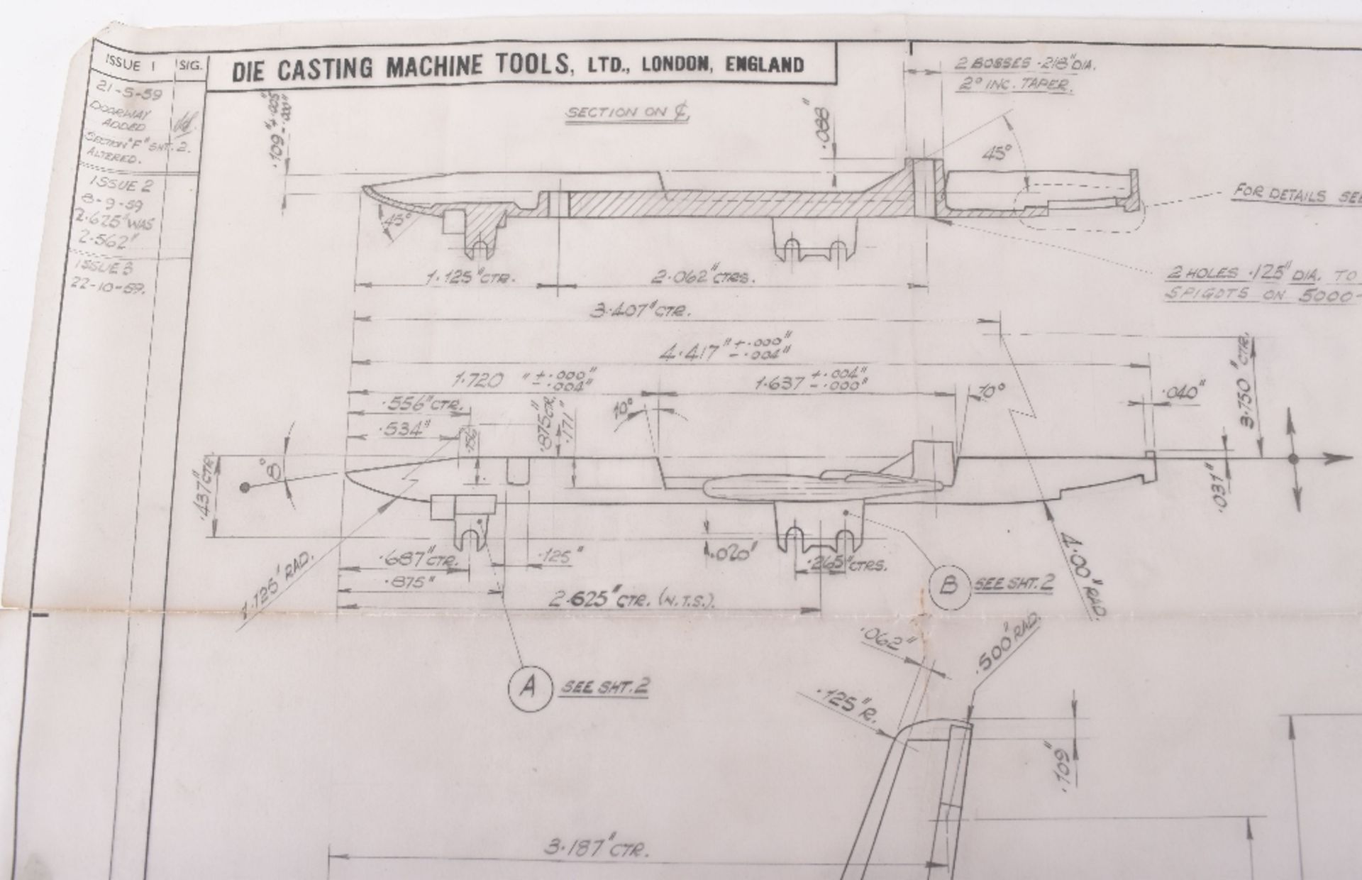 Original Die casting machine tools (DCMT) Lone Star Drawing - Image 2 of 7