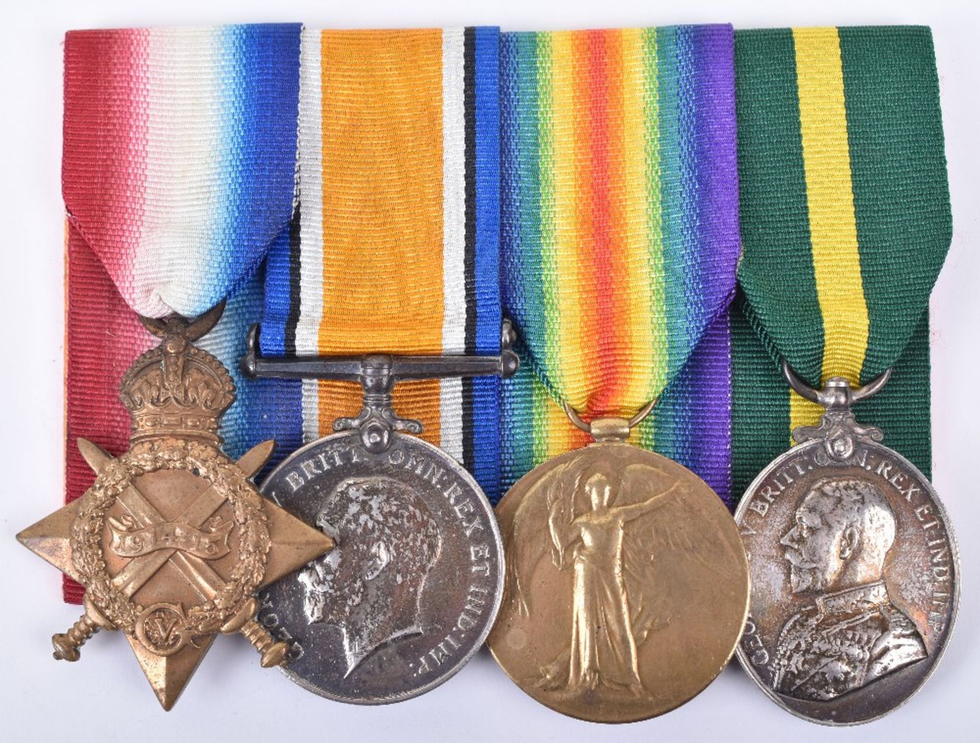 1914-15 Star Medal Trio and Territorial Force Efficiency Medal 10th London Regiment