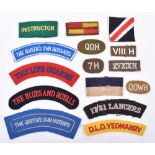Grouping of Cloth Shoulder Titles of Cavalry & Yeomanry Interest