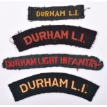 2x Variations of 16th Battalion Durham Light Infantry Cloth Shoulder Title