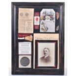 Framed Grouping of George F Davies Lost on the Lusitania 7th May 1915