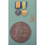 Great War Casualty Medal Pair and Memorial Plaque 10th London and Labour Corps